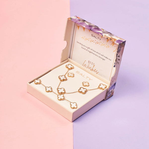 White Dove Clover Affair Jewellery Set