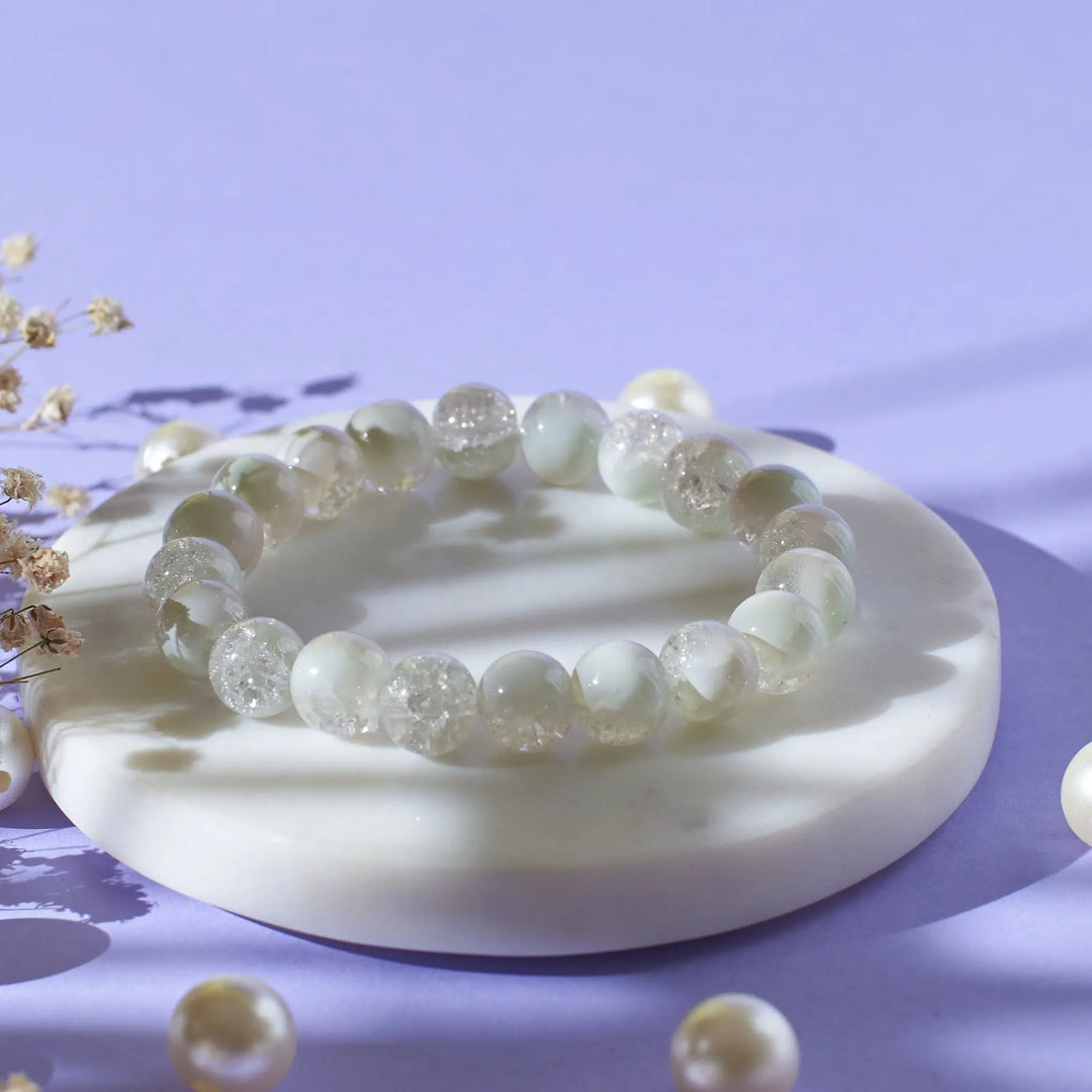 White Moonstone Beaded Bracelet - Salty Accessories
