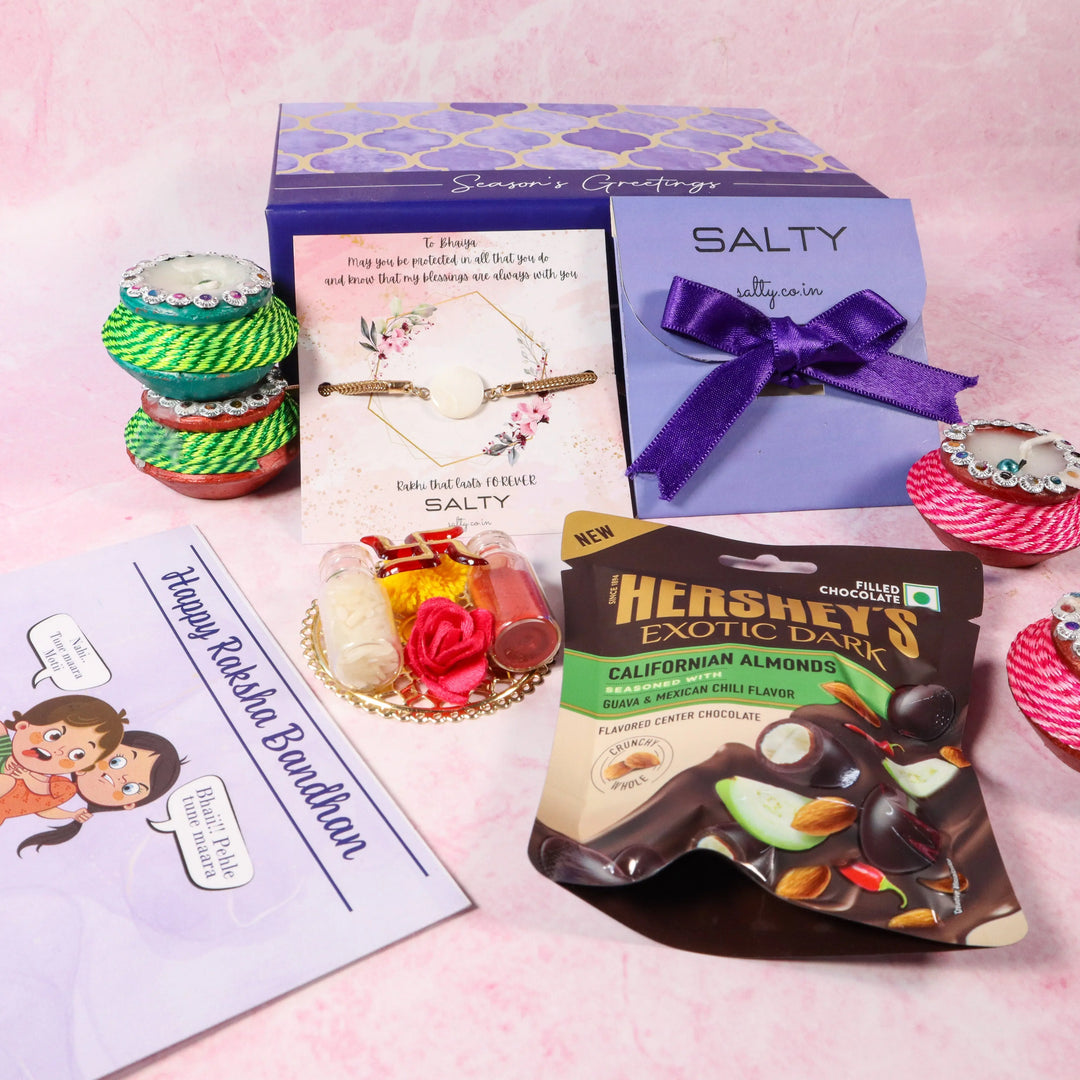 White Traditional Rakhi Gift Box | Salty