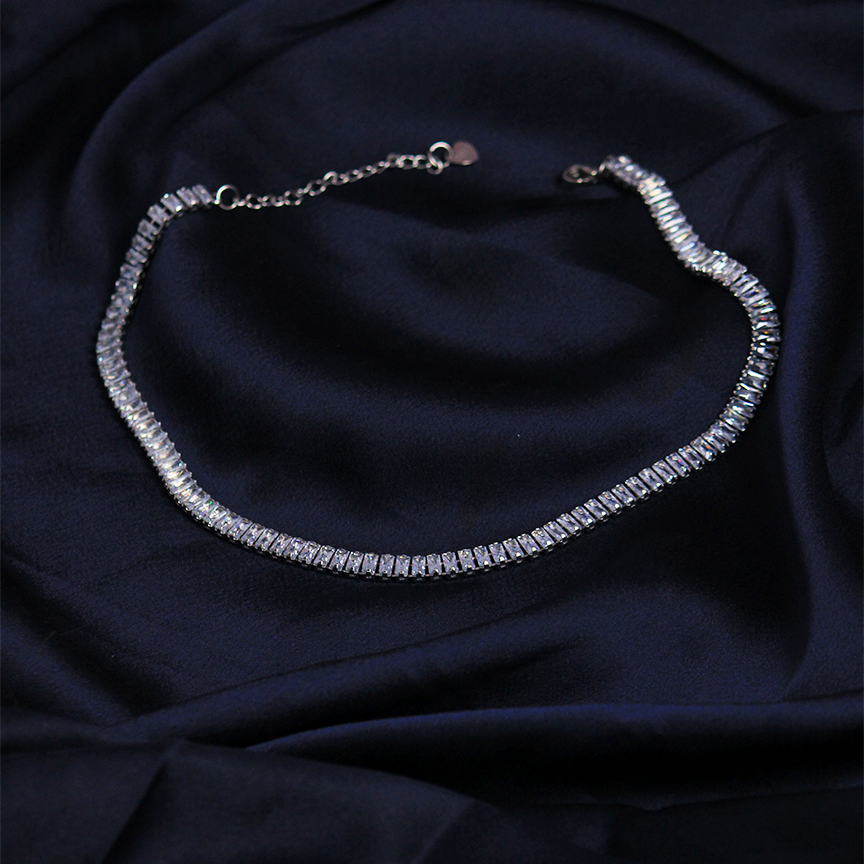 White Diamond Tennis Necklace