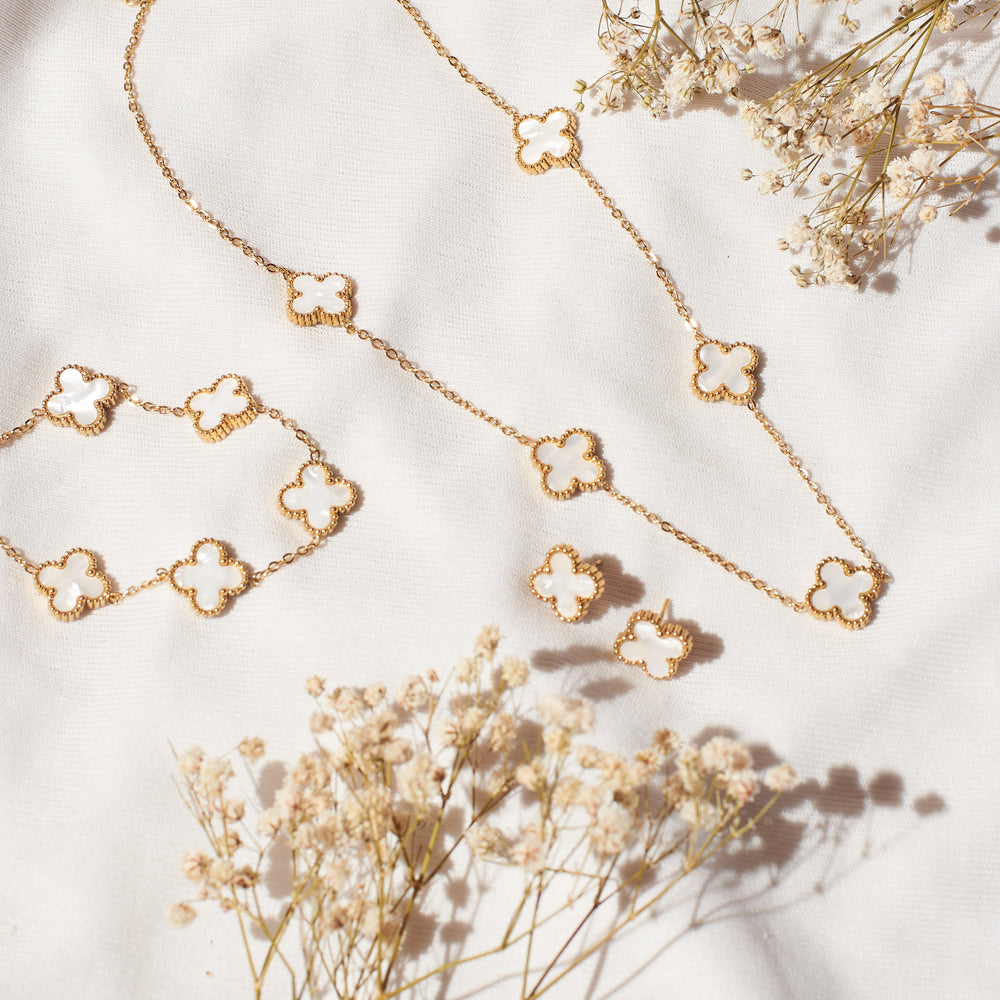 White Dove Clover Affair Jewellery Set - Salty Accessories