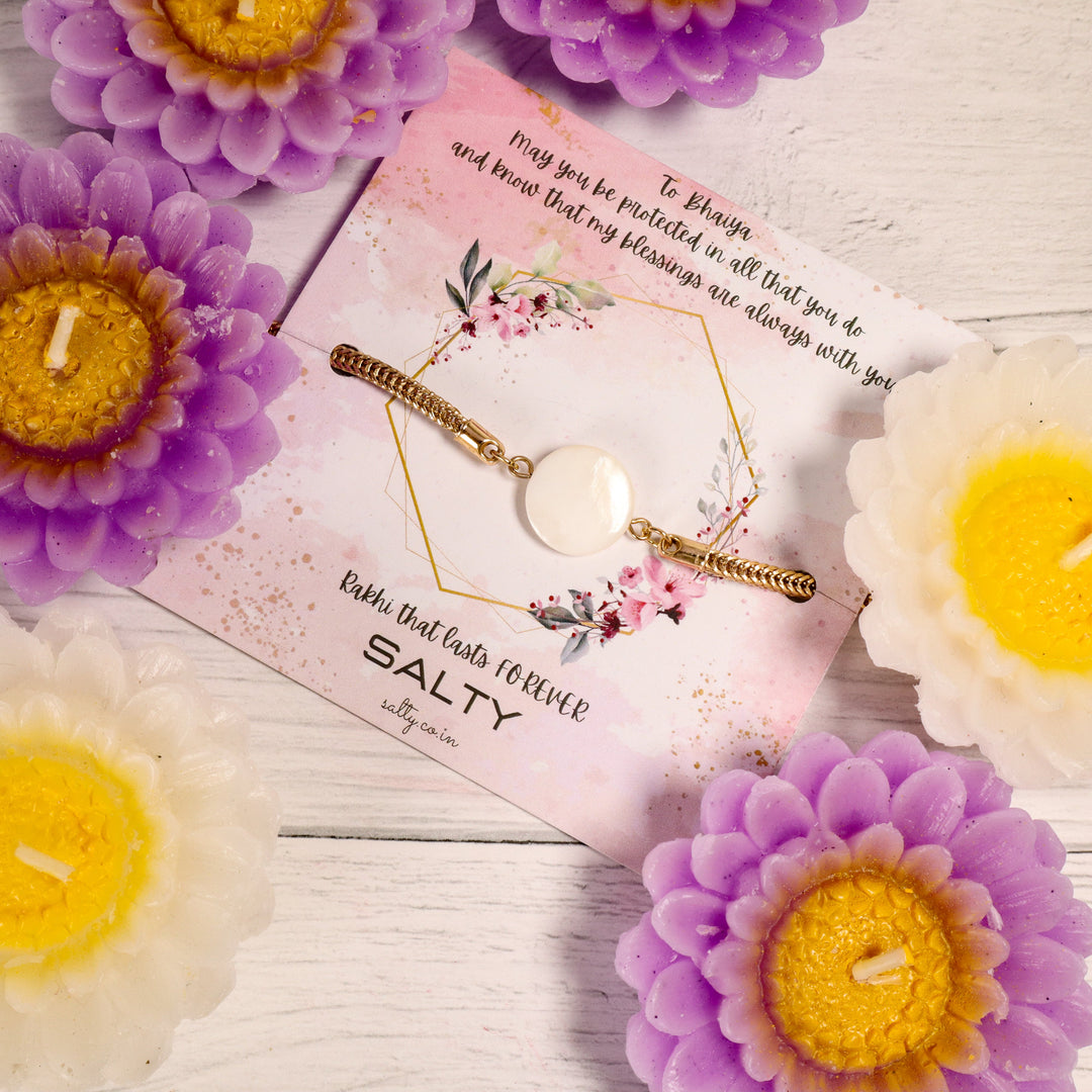 White Traditional Rakhi For Bhai