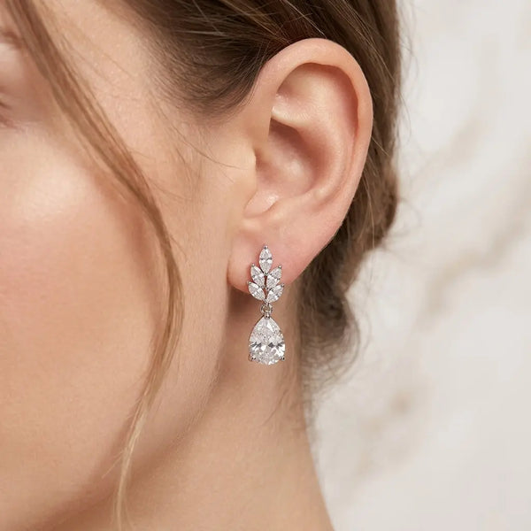 Dewdrop Clip-on Leaf Earrings