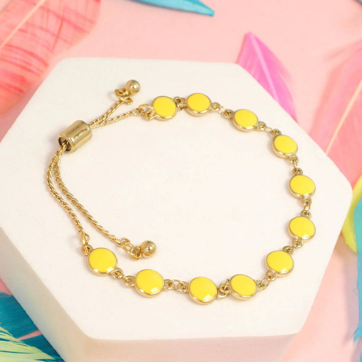 Yellow Minimalist Chain Bracelet - Salty Accessories