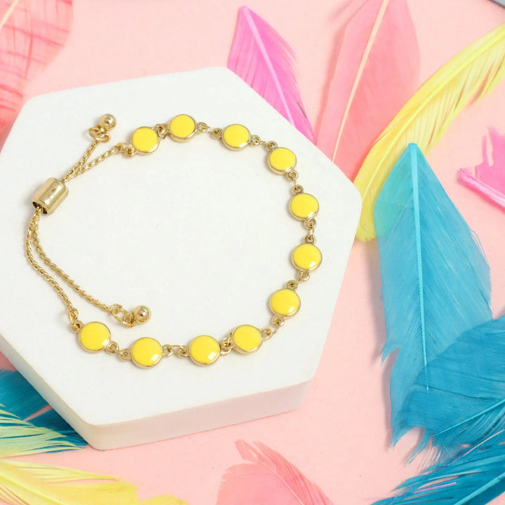 Yellow Minimalist Chain Bracelet - Salty Accessories