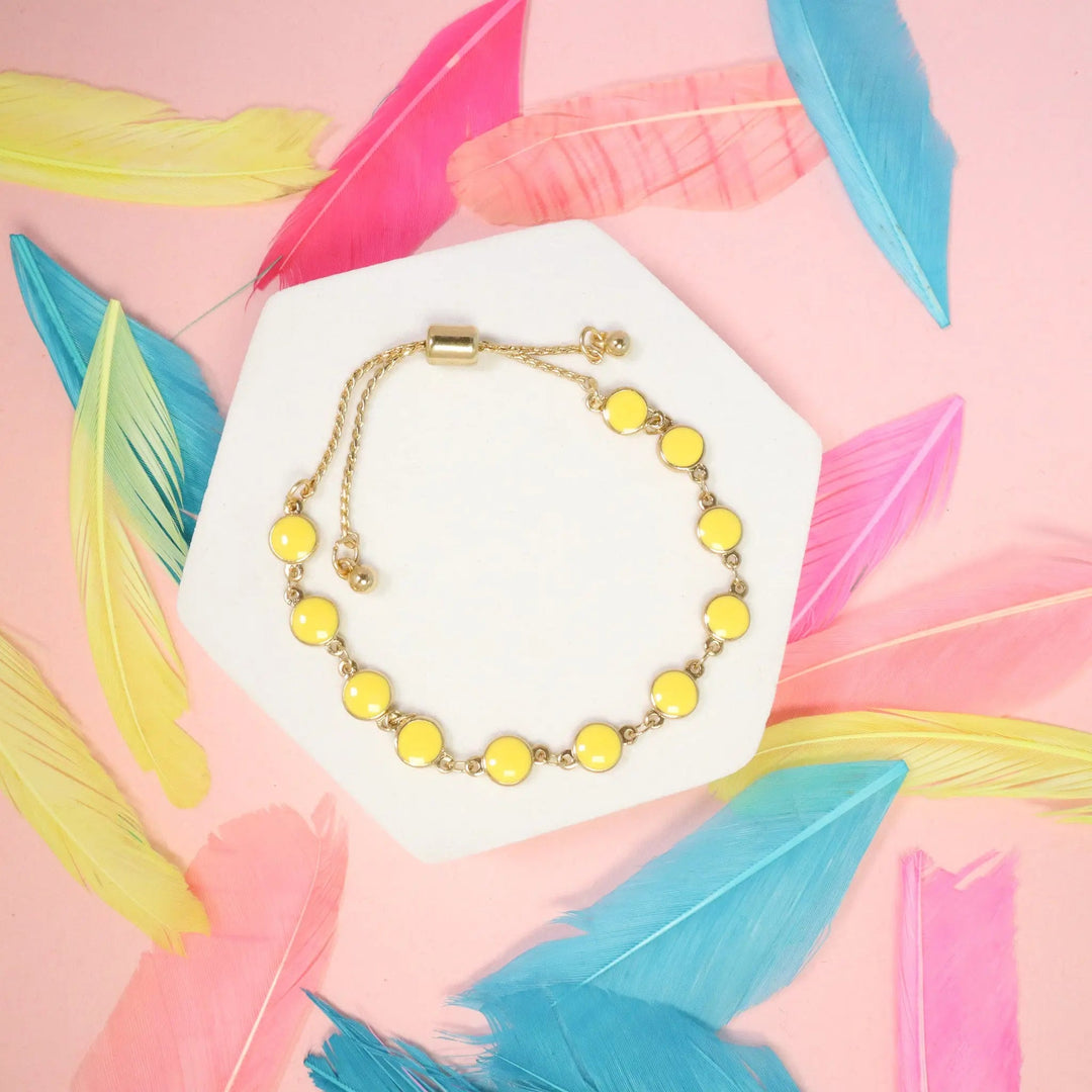Yellow Minimalist Chain Bracelet - Salty Accessories