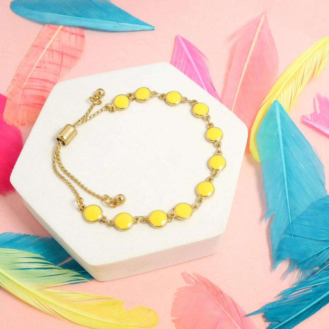 Yellow Minimalist Chain Bracelet - Salty Accessories