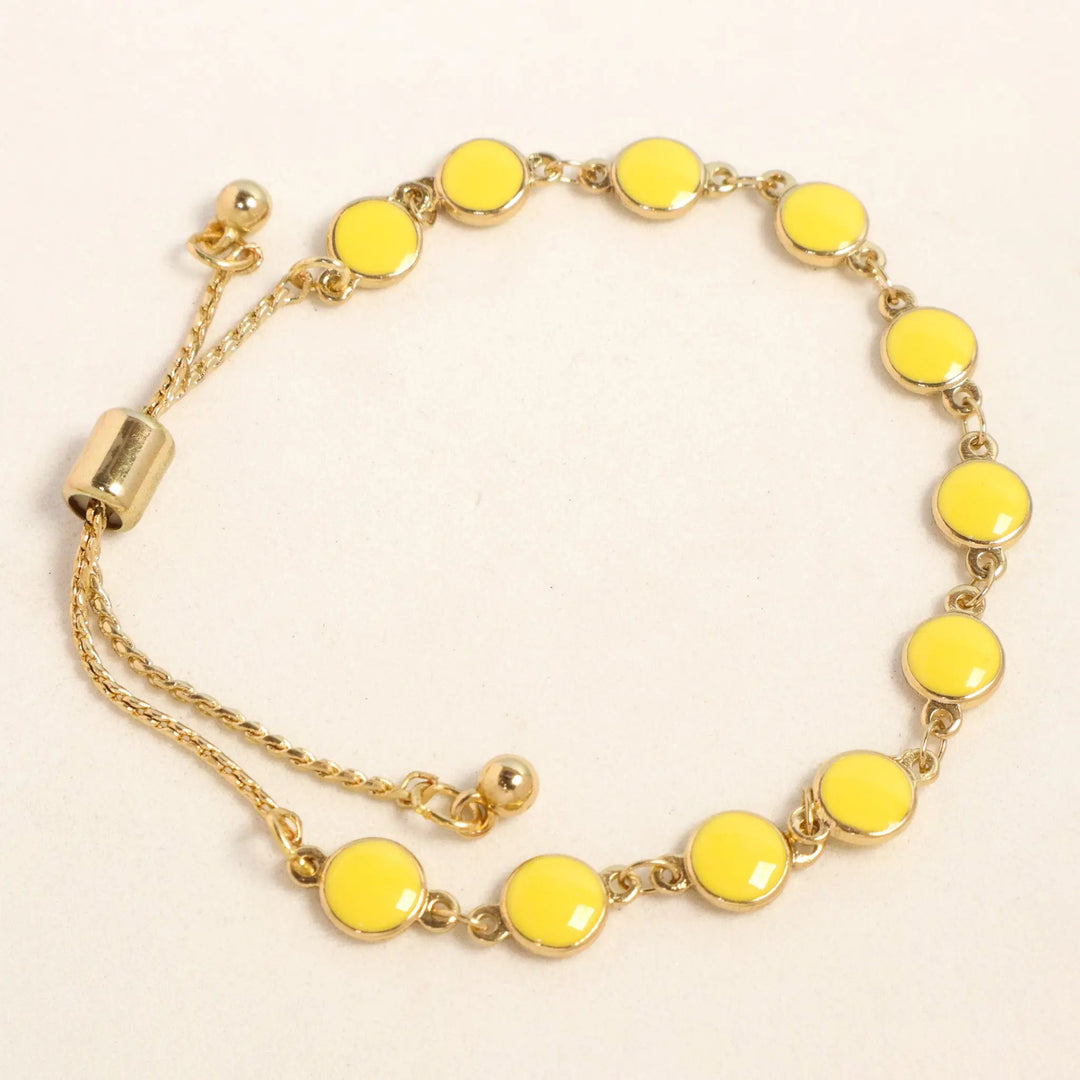 Yellow Minimalist Chain Bracelet - Salty Accessories