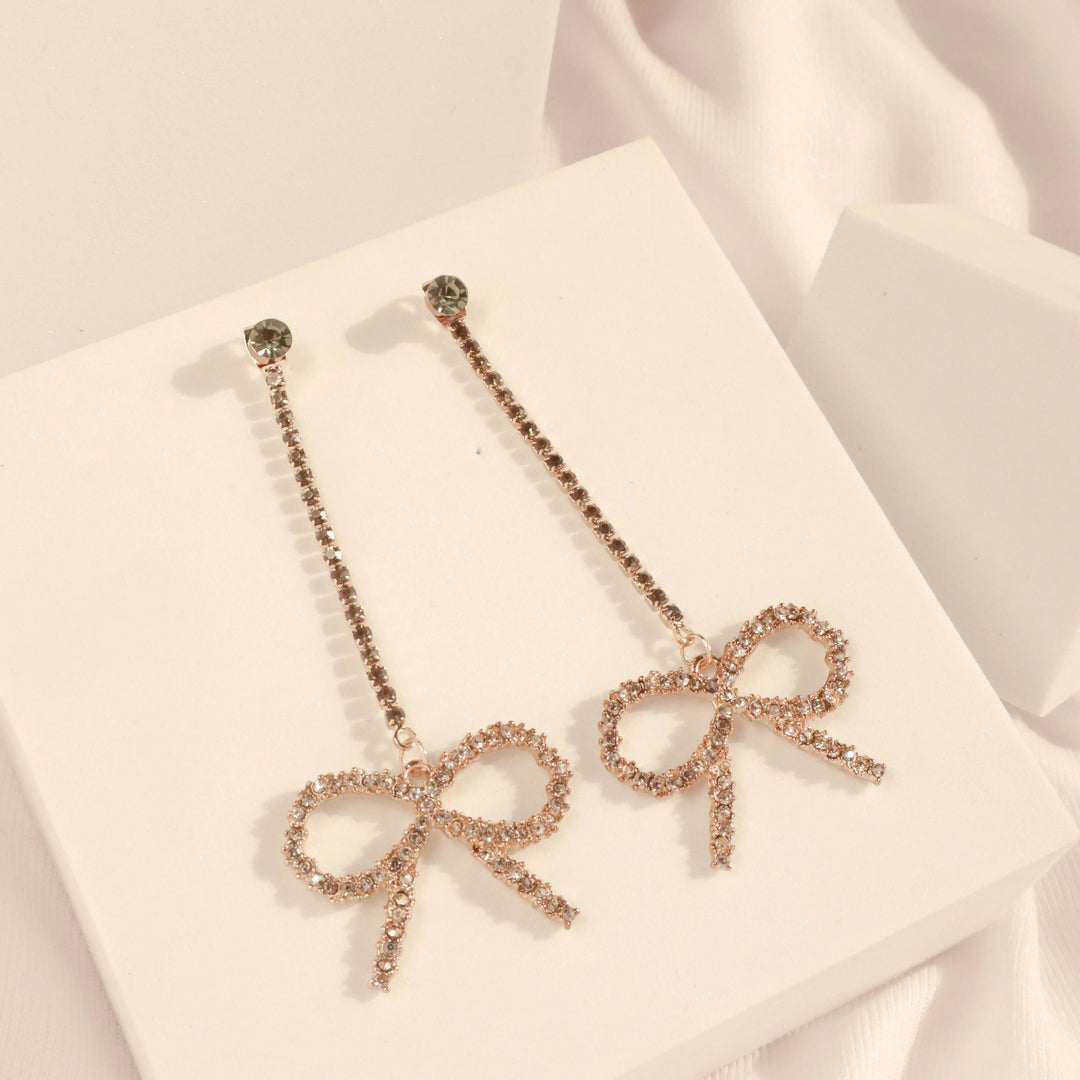 Zirconia Bow Earrings - Salty Accessories