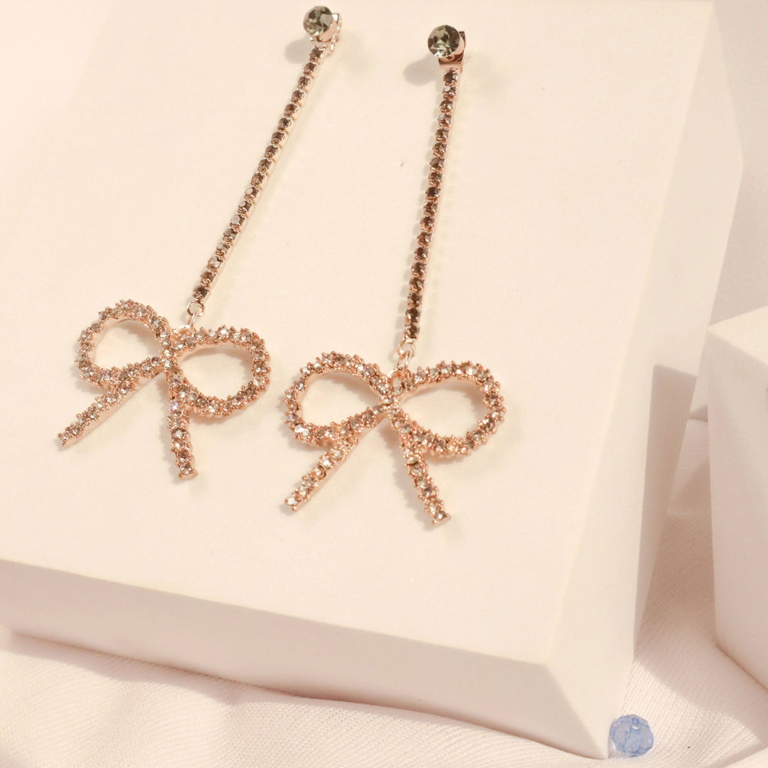 Zirconia Bow Earrings - Salty Accessories