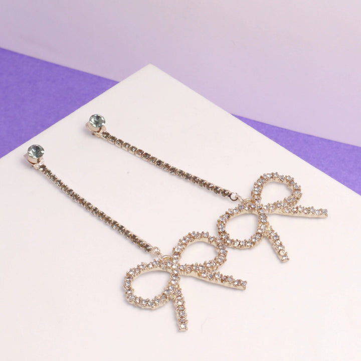 Zirconia Bow Earrings - Salty Accessories