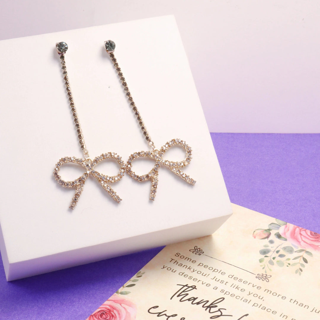 Zirconia Bow Earrings - Salty Accessories