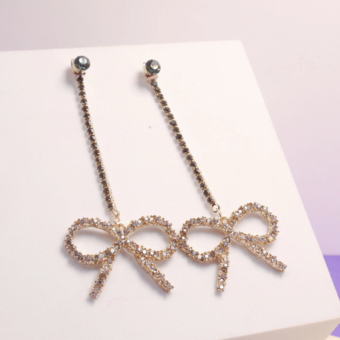 Zirconia Bow Earrings - Salty Accessories