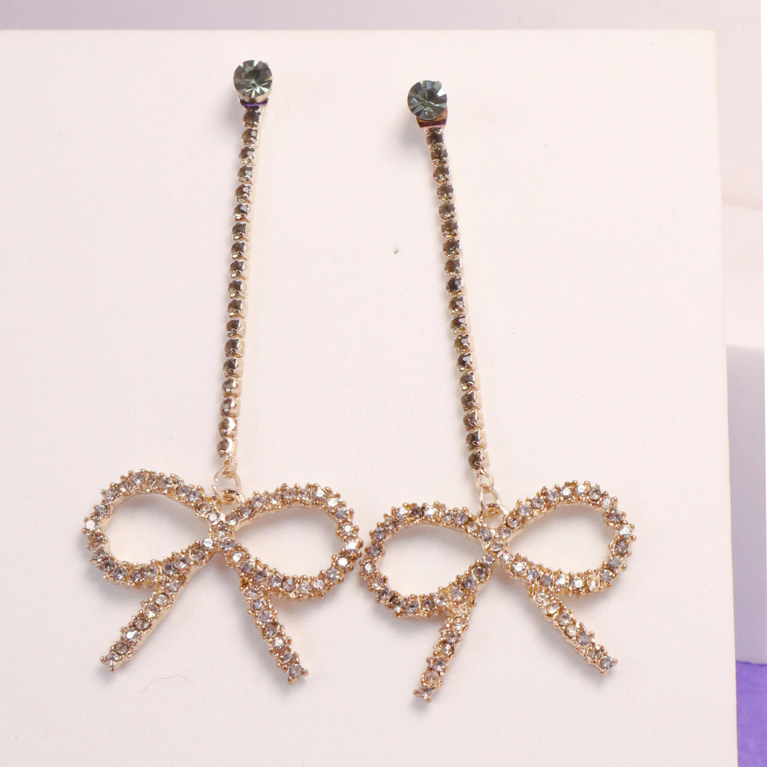 Zirconia Bow Earrings - Salty Accessories