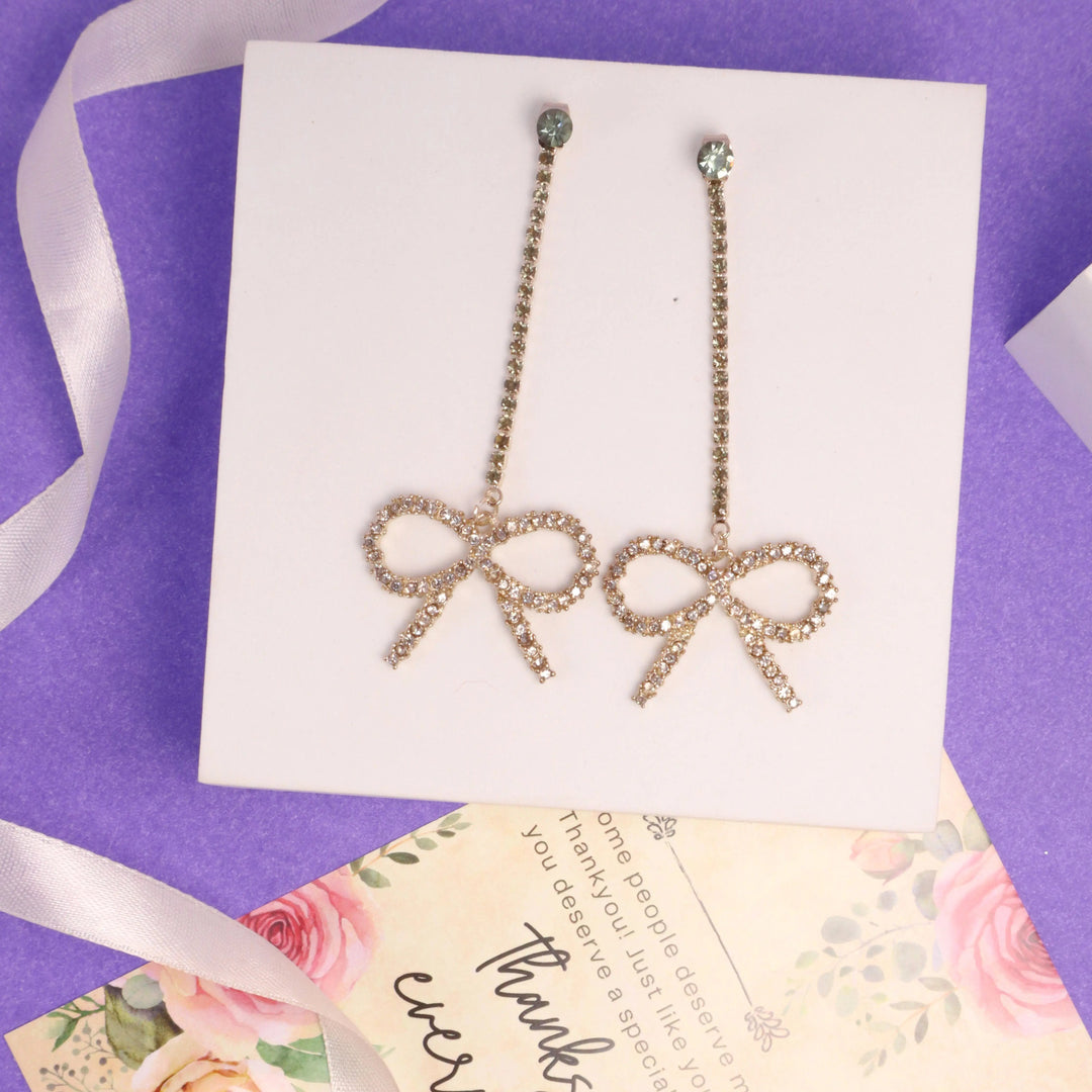 Zirconia Bow Earrings - Salty Accessories