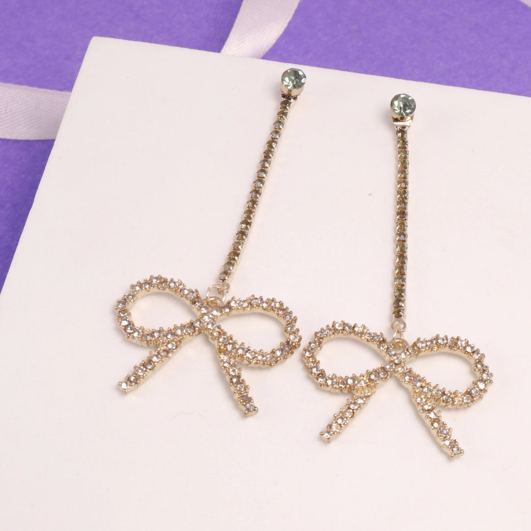 Zirconia Bow Earrings - Salty Accessories