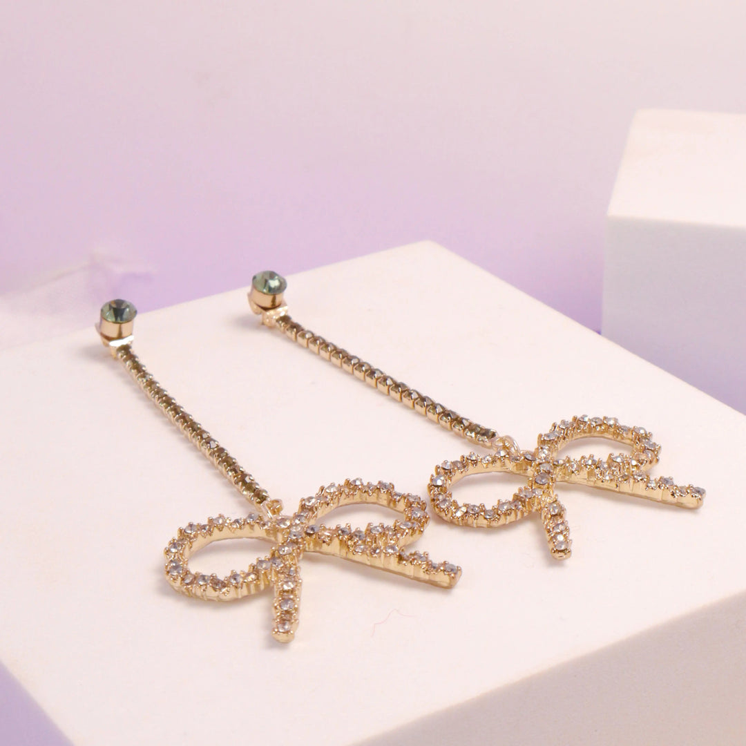 Zirconia Bow Earrings - Salty Accessories