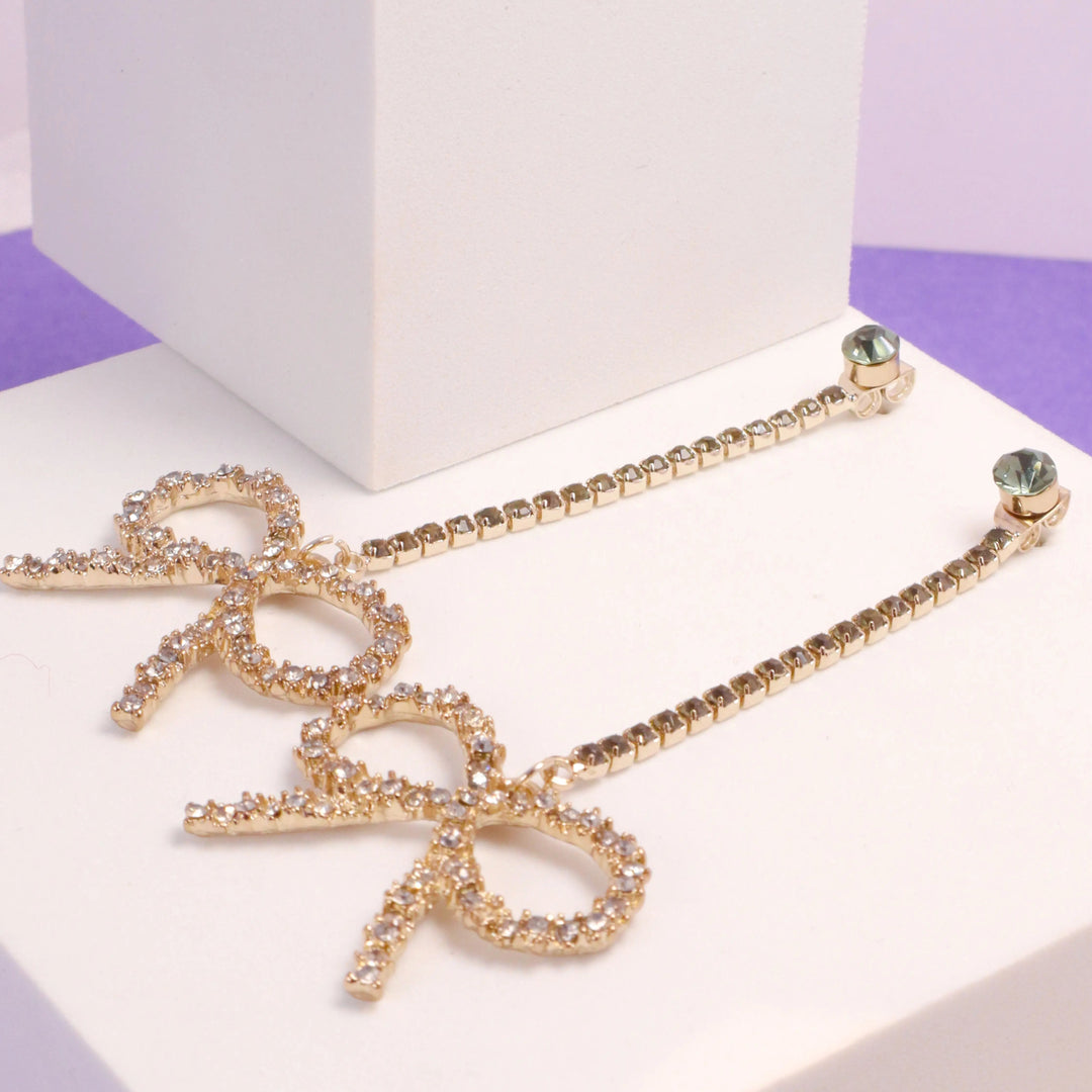 Zirconia Bow Earrings - Salty Accessories