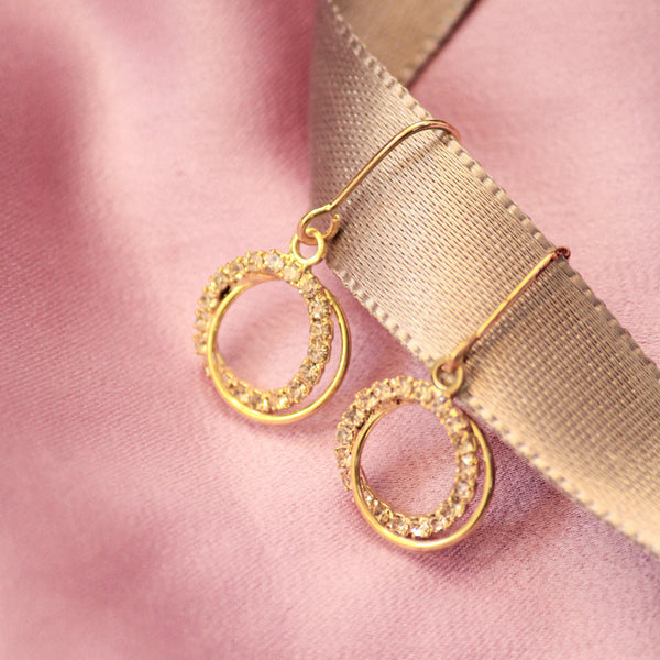 Zirconia Hollow Glam Earrings