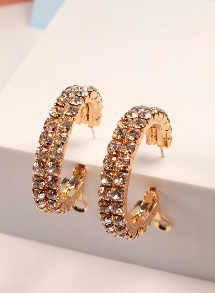 Zirconia Studded Hoops - Salty Accessories