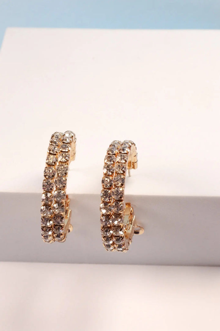 Zirconia Studded Hoops - Salty Accessories