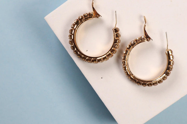 Zirconia Studded Hoops - Salty Accessories