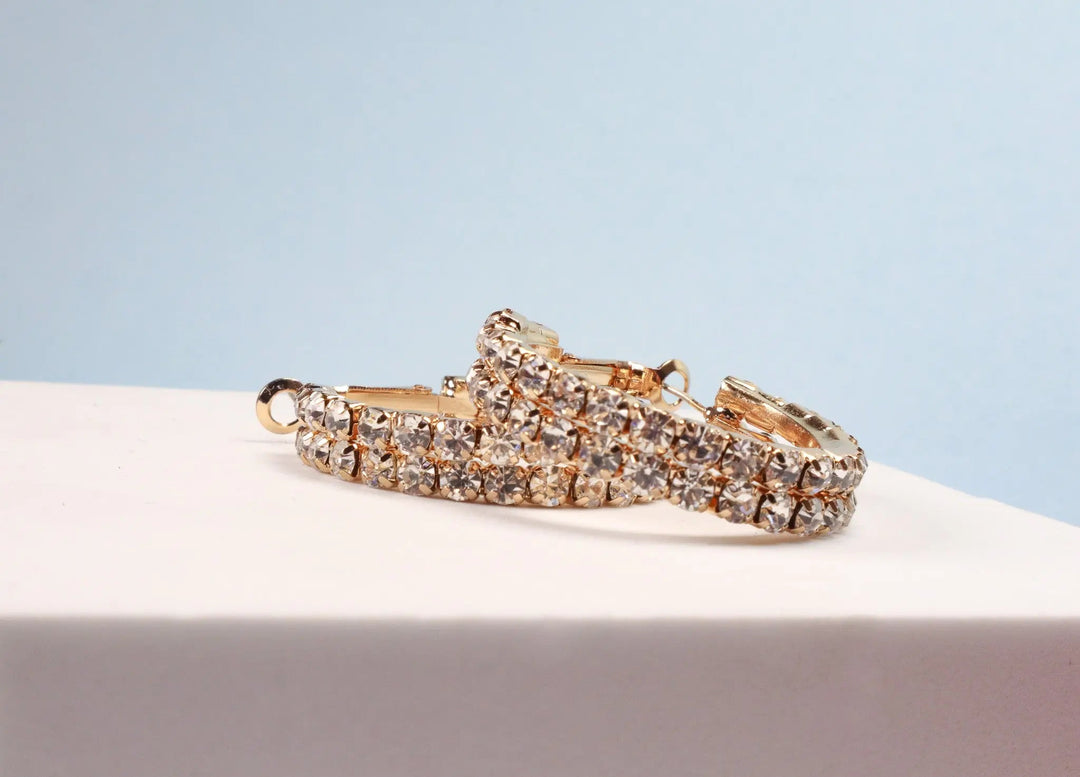 Zirconia Studded Hoops - Salty Accessories
