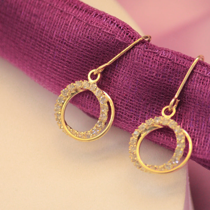 Zirconia Hollow Glam Earrings