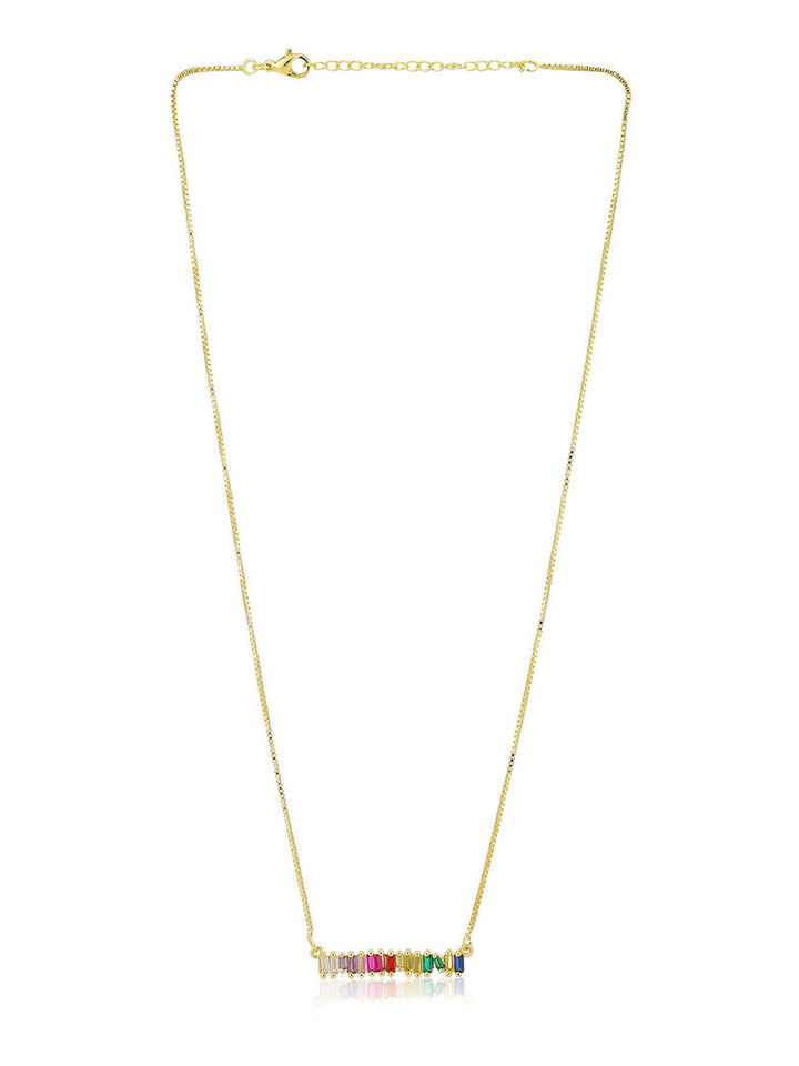 Prismatic GemCascade Necklace - Gold Salty