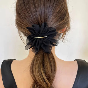 Midnight Ruffle Hair Pin - Salty Accessories