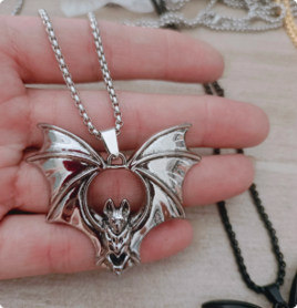 Nocturne Bat Pendant Necklace