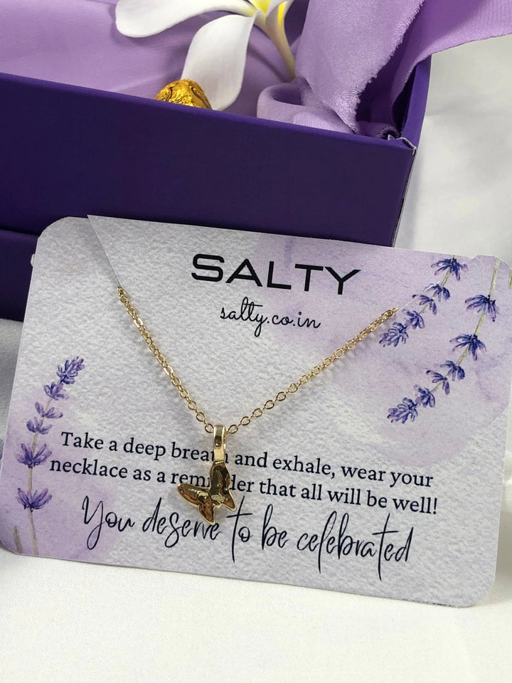 Butterfly Charm Necklace - Gold - Salty Accessories
