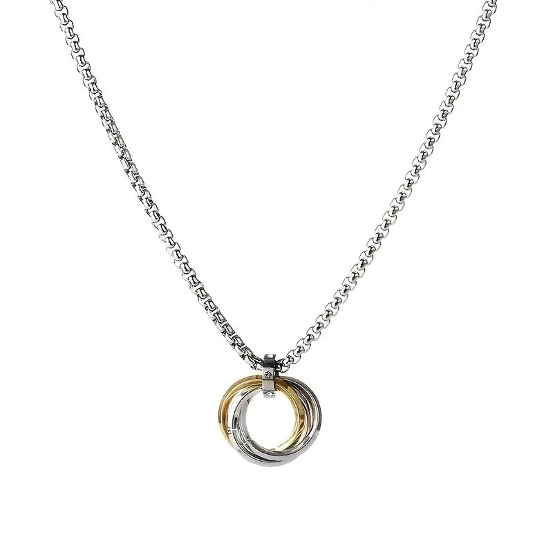 Greca Multi Ring Silver Chain