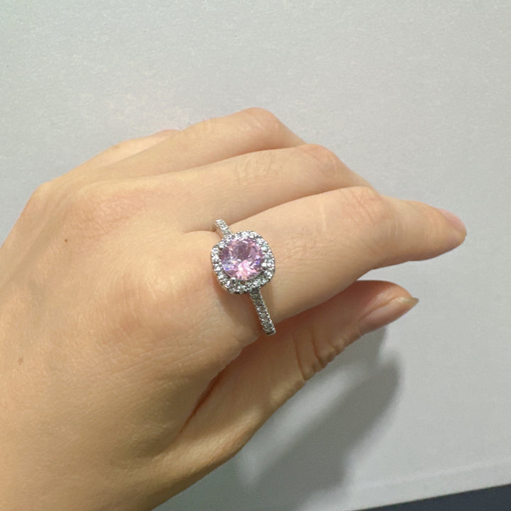 Radiant Cushion Cut Engagement Ring - Pink