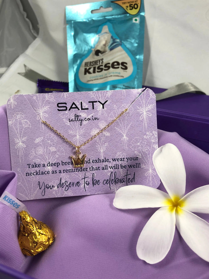 King's Crown Charm Necklace - Gold - Salty Accessories