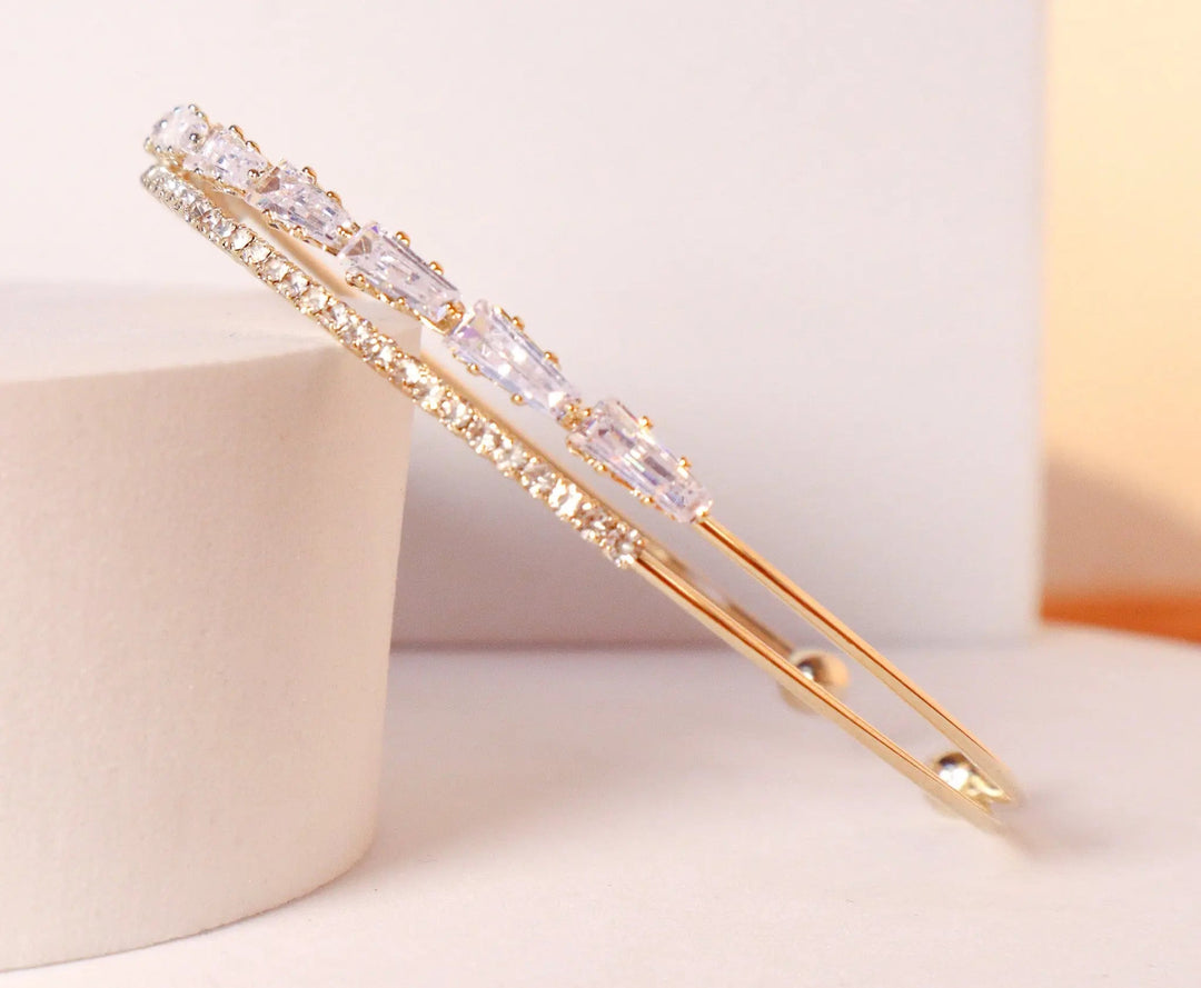 crystal charm bracelet-Golden - Salty Accessories