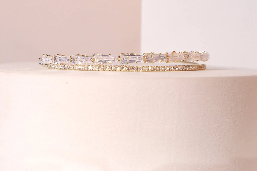 crystal charm bracelet-Golden - Salty Accessories