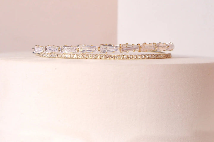crystal charm bracelet-Golden - Salty Accessories