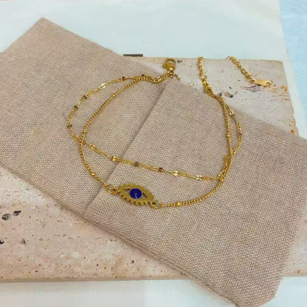 Evil Eye Aura Layered Bracelet