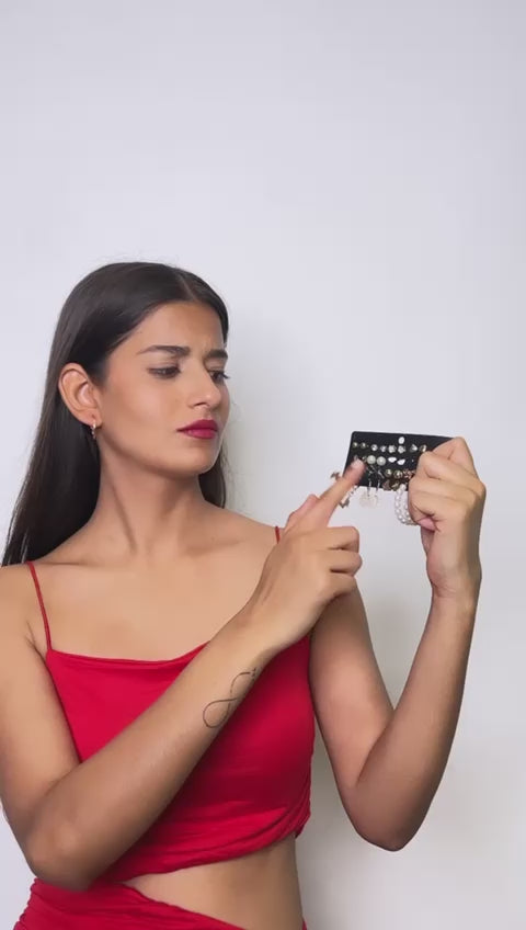 Set of 17 Bohemian Long Tassel Drop Statement Earrings and Studs - Salty Accessories