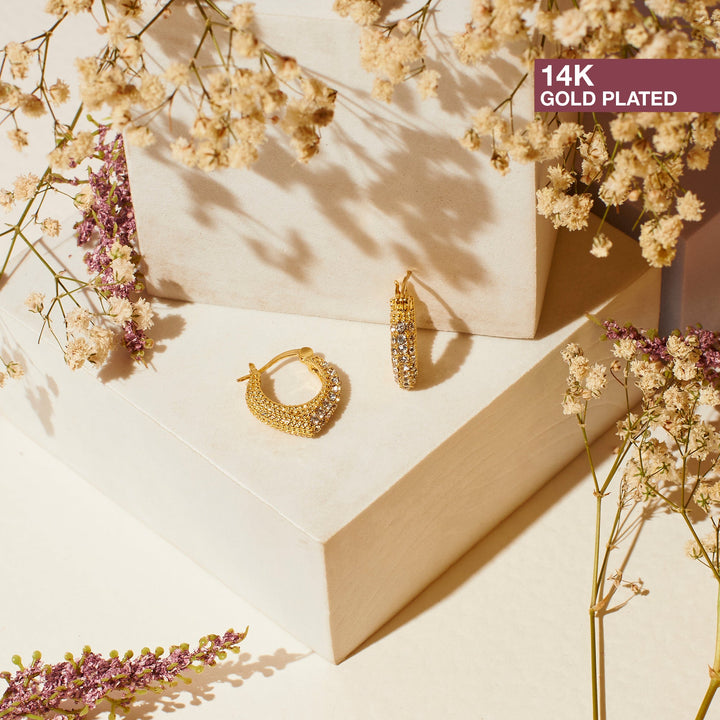 Diamond Blossom Elegance Hoops - Salty Accessories