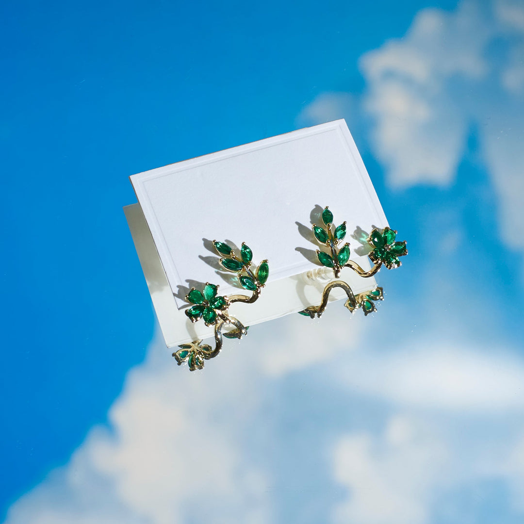 Viridian Crawler Emerald Earrings - Salty Accessories