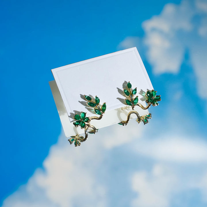 Viridian Crawler Emerald Earrings - Salty Accessories