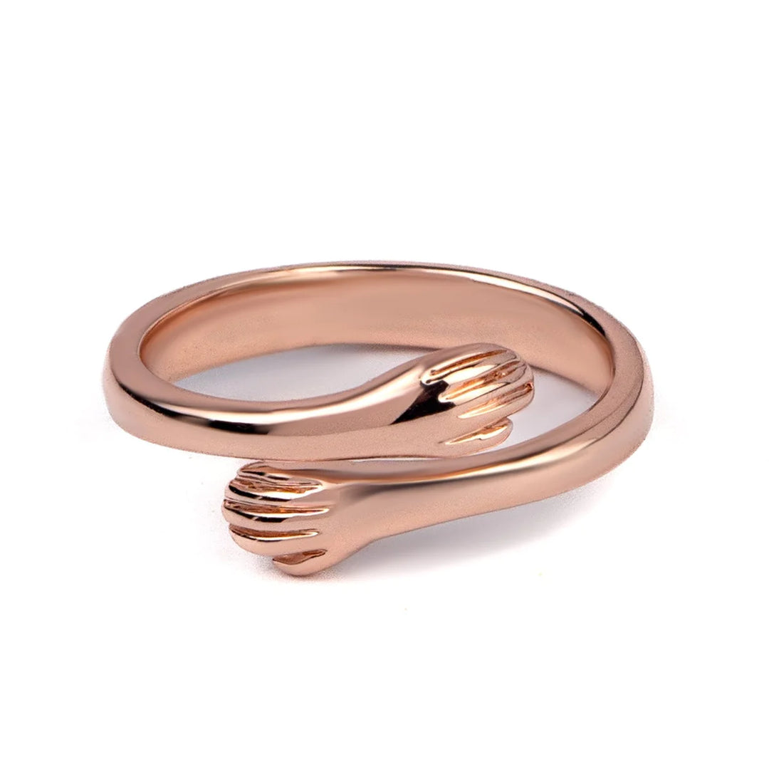 Rose Gold Hug Promise Ring Adjustable Anti Tarnish Salty