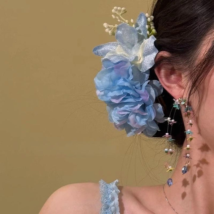 Blue Garden Hair Clip