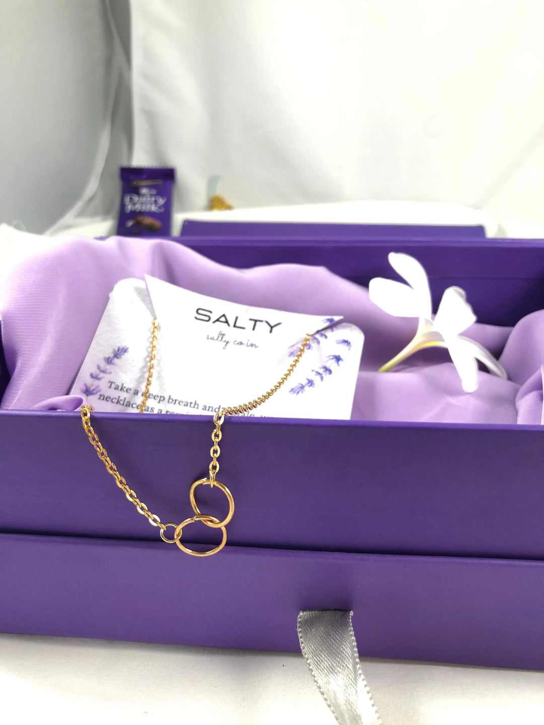 Infinity Double Circle Charm Necklace - Gold - Salty Accessories