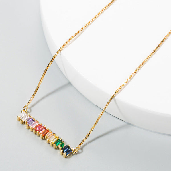 Prismatic GemCascade Necklace - Gold - Salty Accessories