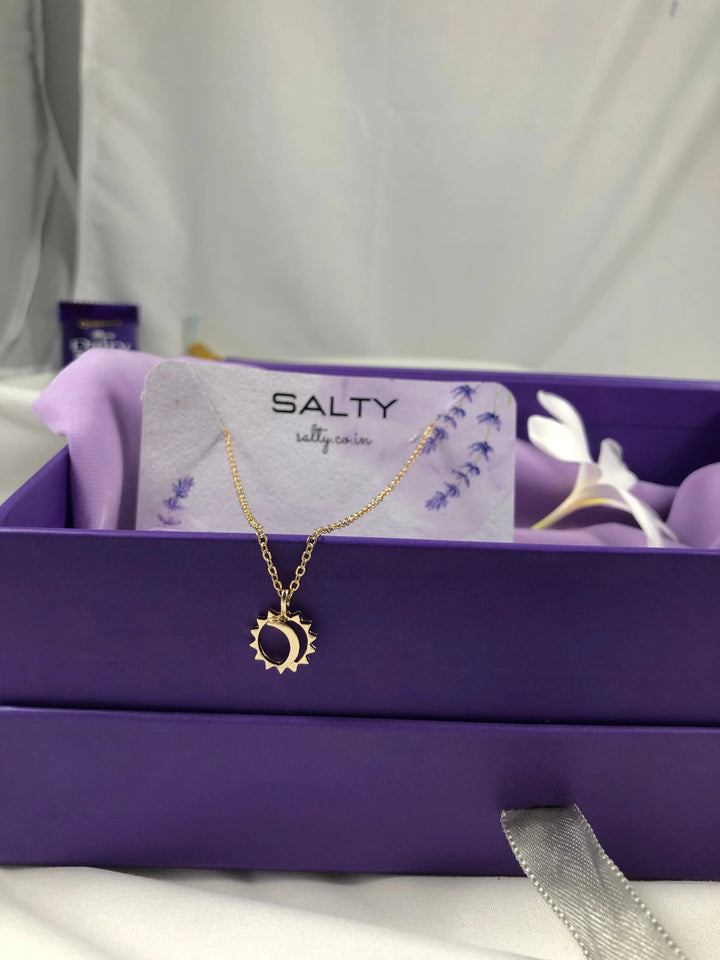 Moon and Sun Charm Necklace - Gold - Salty Accessories