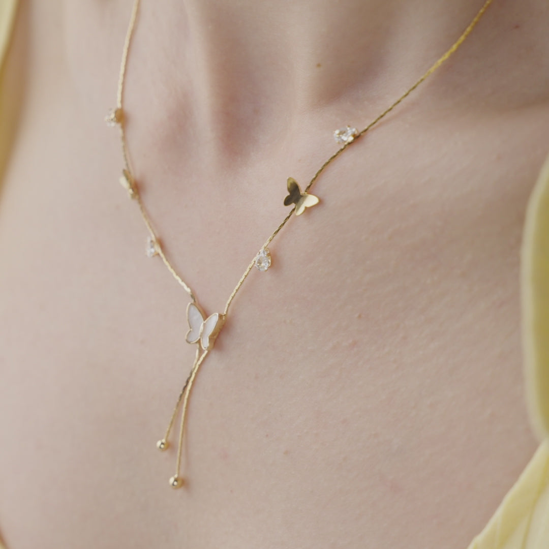 Radiant Butterfly Tassel Necklace