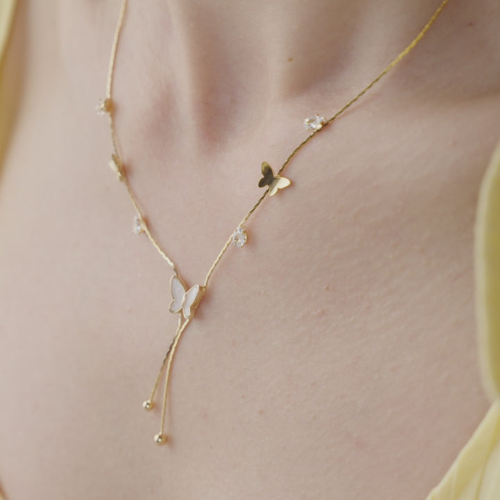 Radiant Butterfly Tassel Necklace